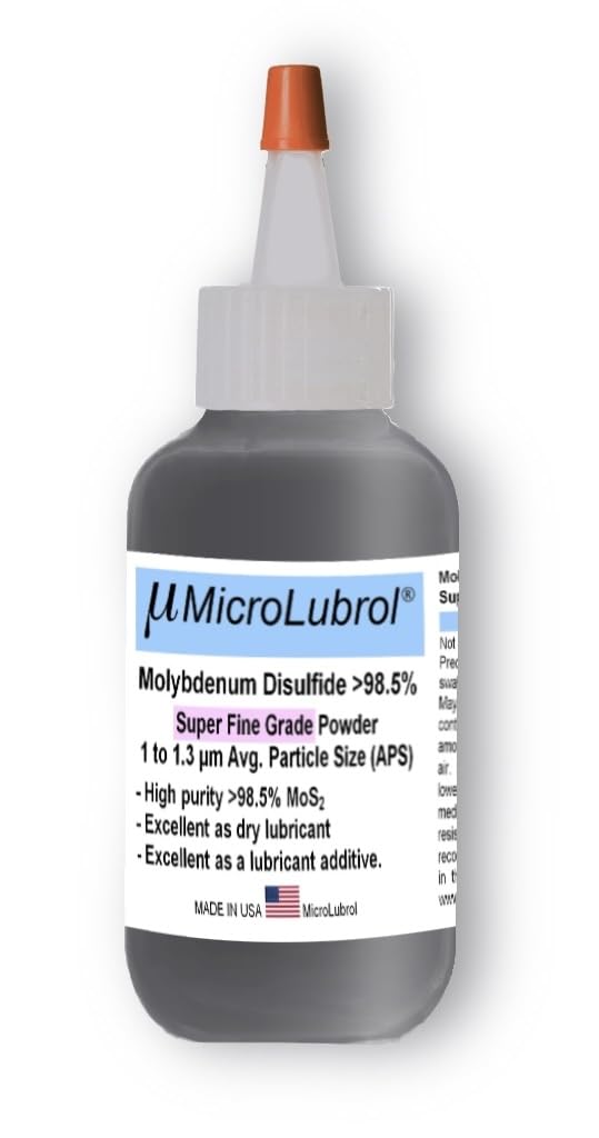 MicroLubrol 2 oz Molybdenum Disulfide Moly MoS2 Powder 1.3 Micron
